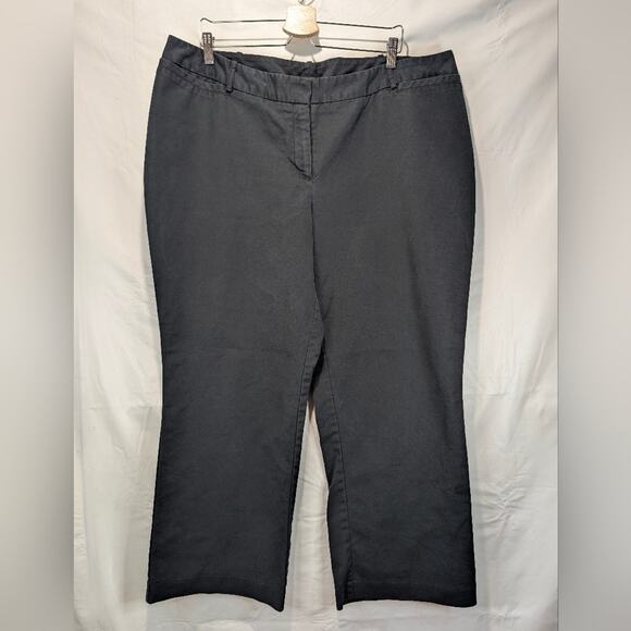 Worthington Curvy Fit Wide Leg Pants Cotton Stretch Relaxed Trousers Black 22W - Picture 1 of 8